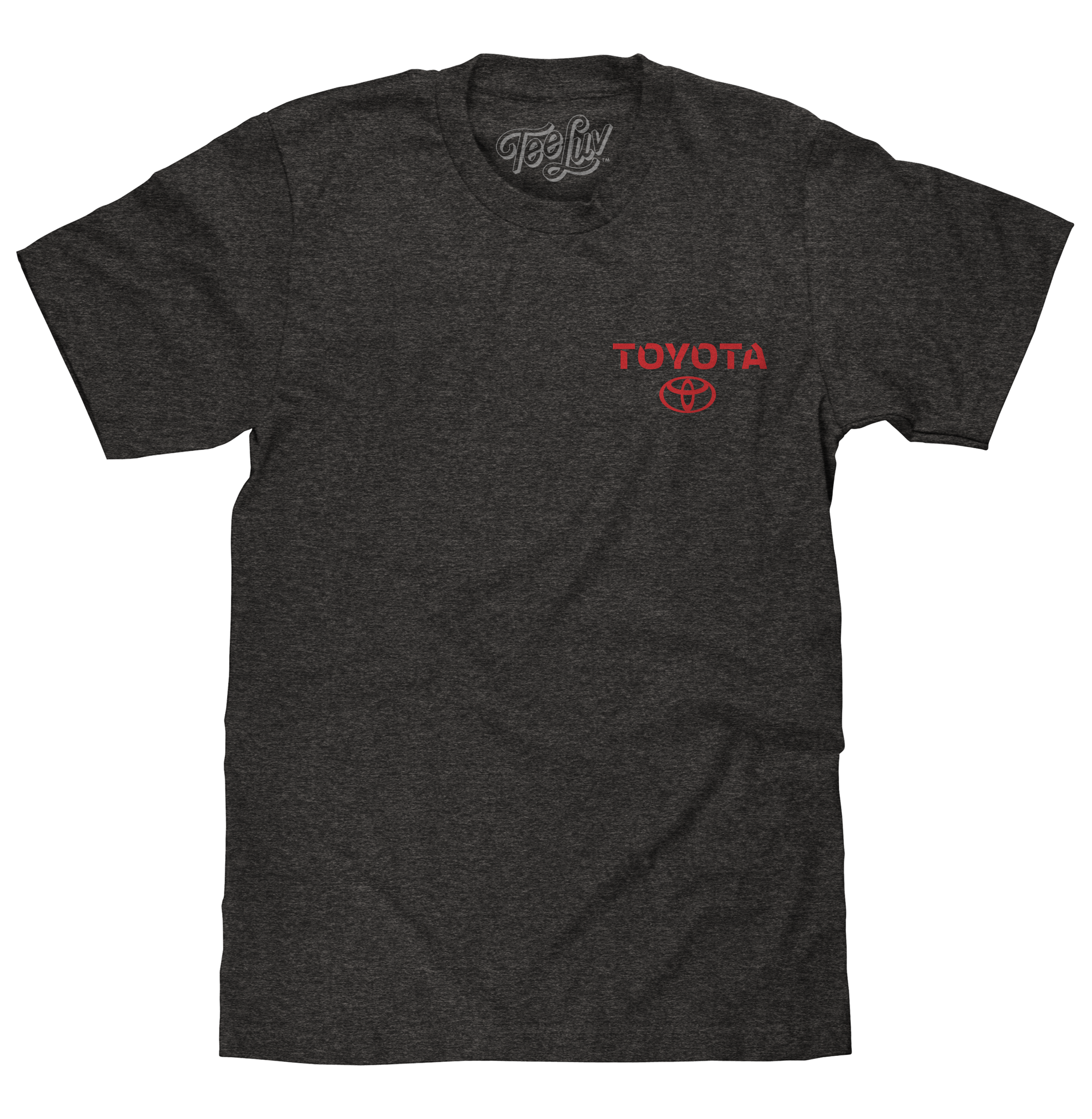 Tee Luv Officially Licensed Toyota Drive Your Dreams Front and Back T-Shirt | Charcoal Heather