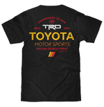 Tee Luv Officially Licensed Toyota TRD Front and Back Print T-Shirt | Black