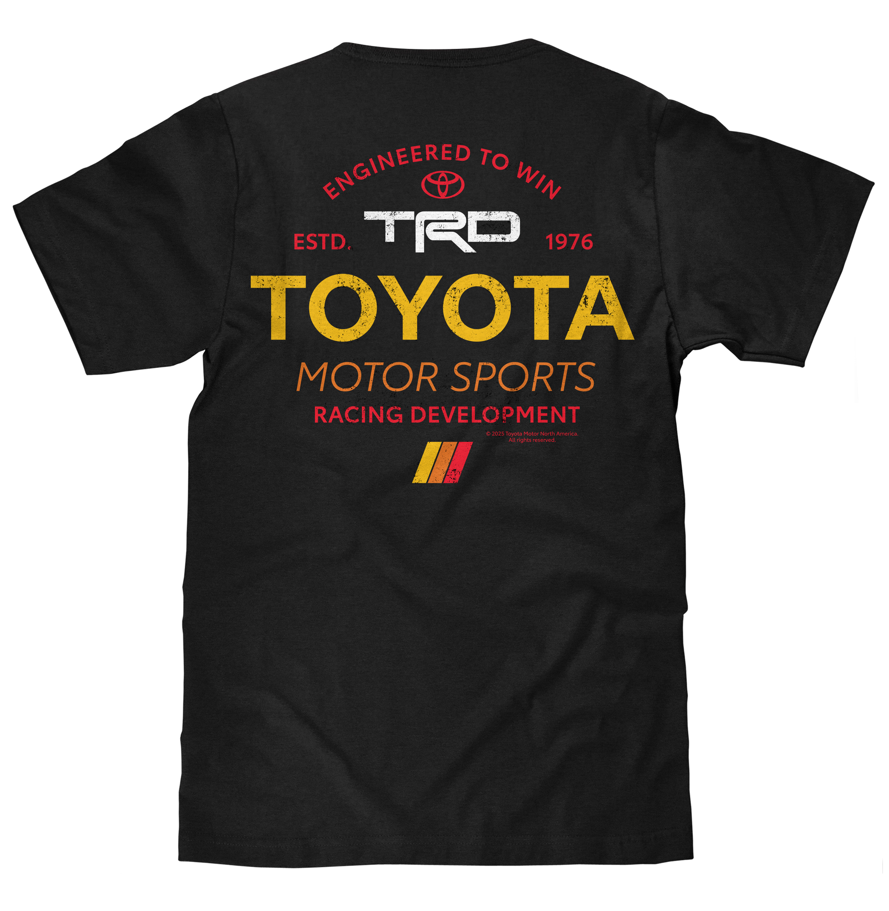 Tee Luv Officially Licensed Toyota TRD Front and Back Print T-Shirt | Black