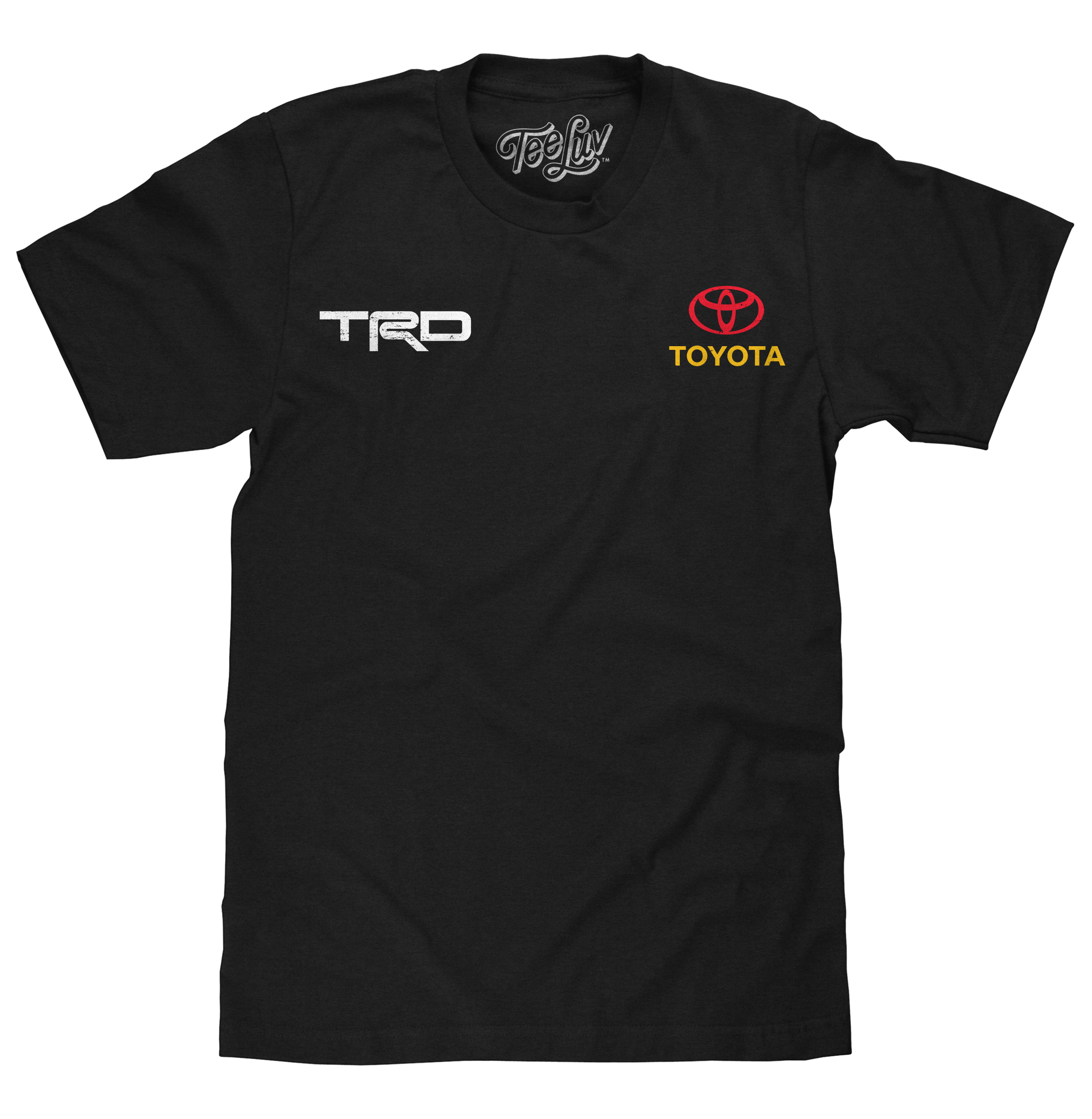 Tee Luv Officially Licensed Toyota TRD Front and Back Print T-Shirt | Black