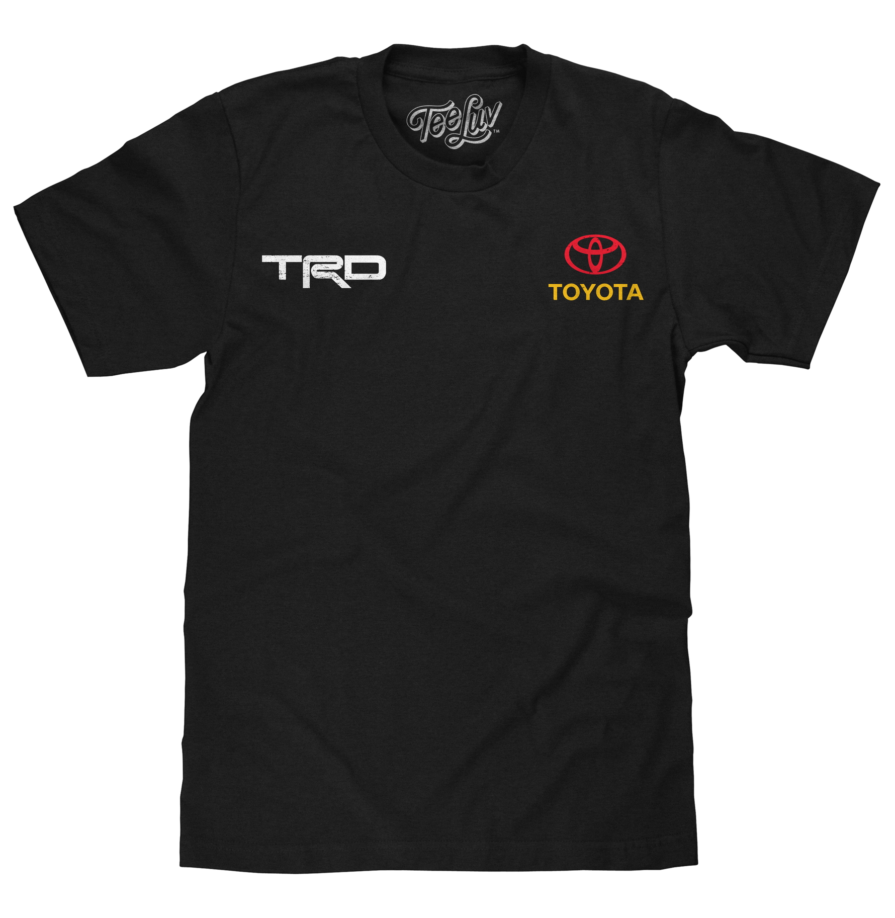 Tee Luv Officially Licensed Toyota TRD Front and Back Print T-Shirt | Black