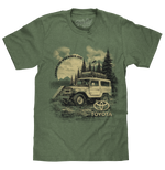 Tee Luv Officially Licensed Toyota Land Cruiser FJ40 Vintage Graphic T-Shirt | Canyon Green Heather