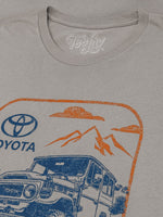 Tee Luv Officially Licensed Retro Toyota Land Cruiser Climb Higher T-Shirt | Light Gray