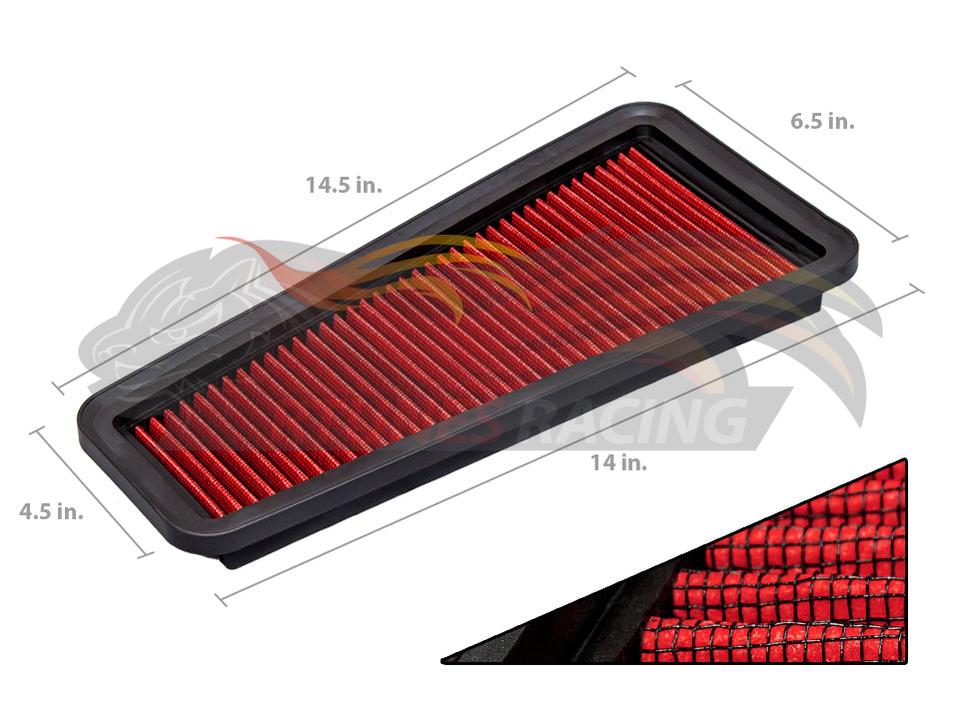 Rtunes Racing Dry Panel Air Filter for Toyota Tacoma, Tundra, 4Runner & FJ Cruiser (03–15) 4.0L V6 GF-1548
