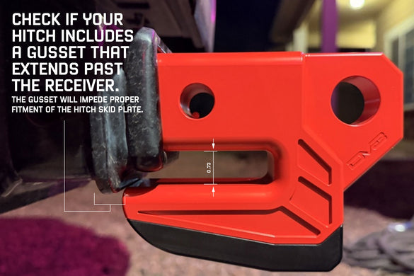 DV8 Xtract 2-Inch Hitch Skid Plate & Recovery Point for Universal 2-Inch Receivers in Red, Black or Raw